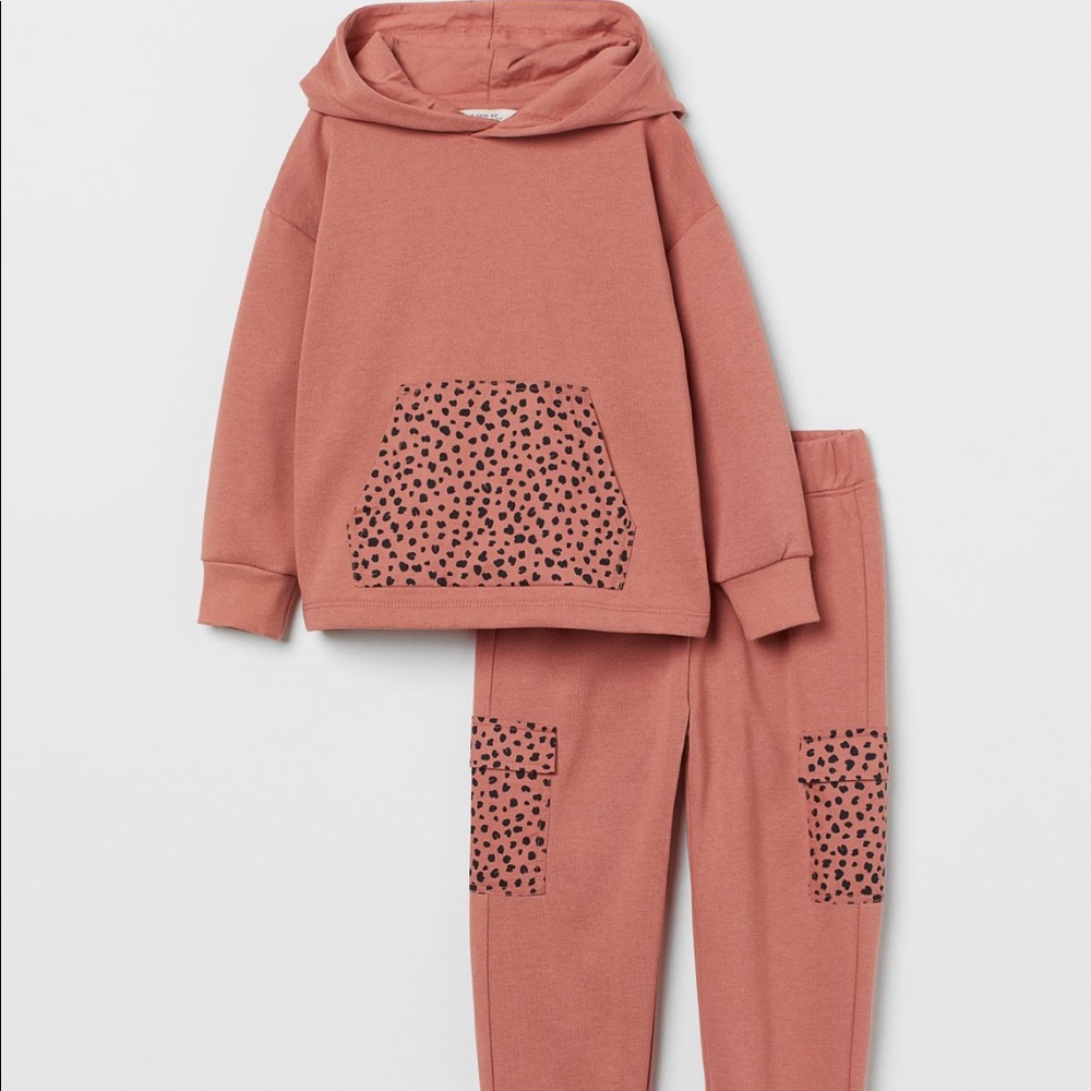 NWOT 2 piece pink sweatshirt hoodie and matching sweatpants jogger